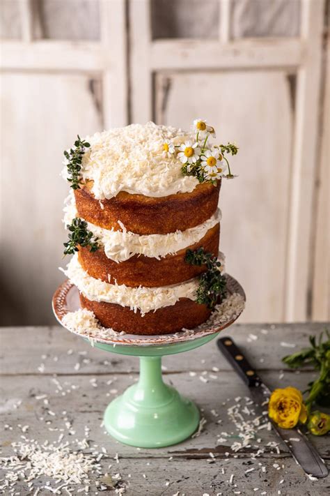 Lemon Coconut Naked Cake With Whipped Vanilla Buttercream Half Baked