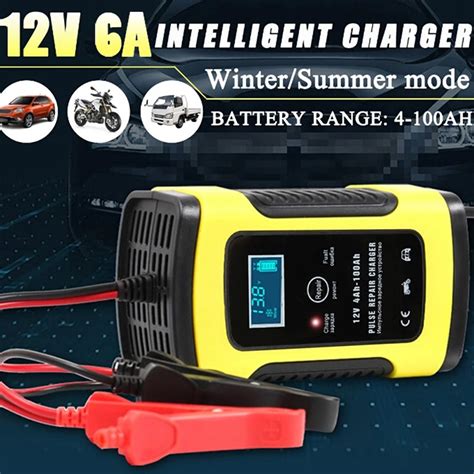 Eu Us Plug Full Automatic Car Battery Charger Intelligent Fast Power