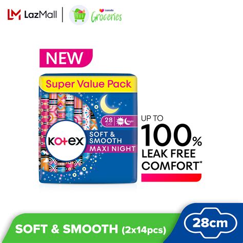 Kotex Soft Smooth Overnight Wing Cm S X Packs Lazada