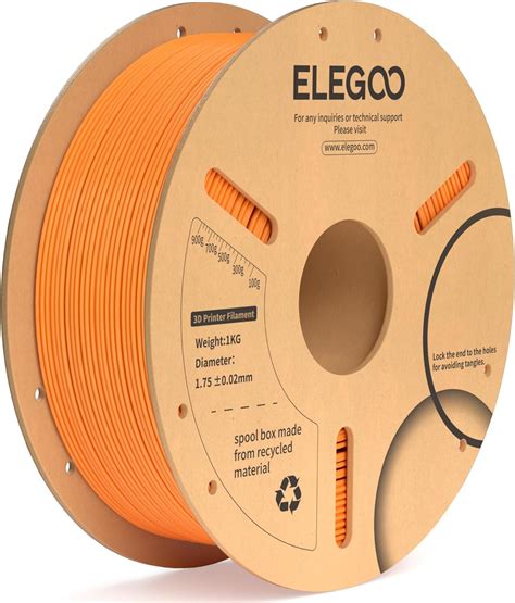 Elegoo Filamento Pla Plus De Mm Naranja Kg Pla Filamento