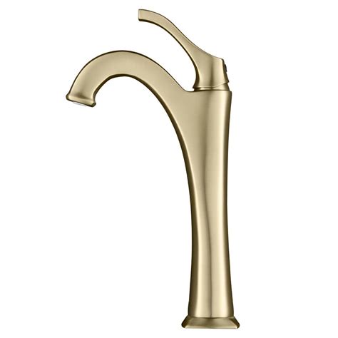 Kraus Arlo Single Hole Single Handle Vessel Bathroom Faucet With Pop Up Drain In Brushed Gold