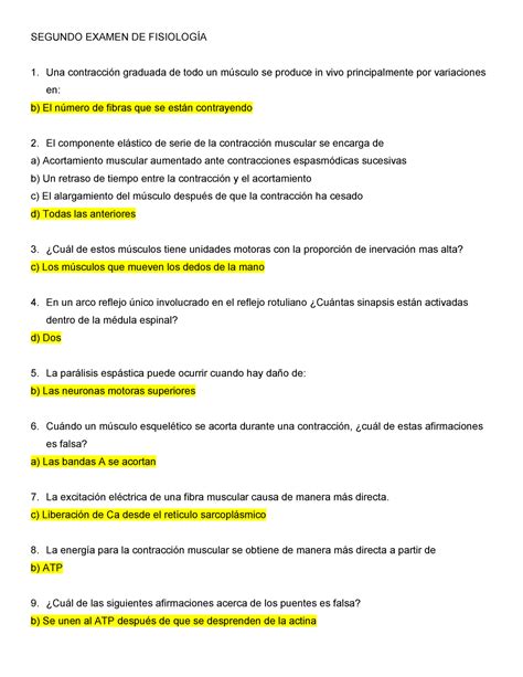 Examen Preguntas Y Respuestas Segundo Examen De Una Graduada