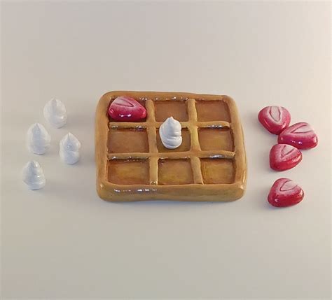 Waffle Tic Tac Toe Board With Strawberry Slices And Whipped Cream Etsy