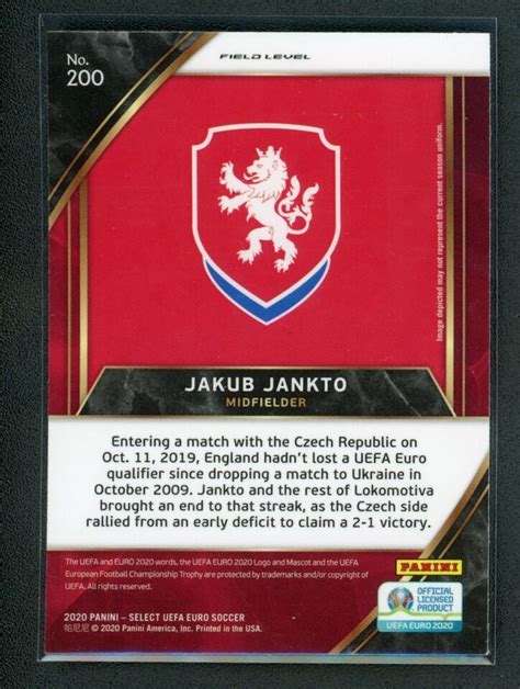 2020 Jakub Jankto Panini Select UEFA EURO Rookie RC 200 Field Level EBay