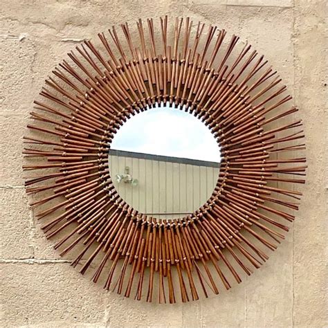 Vintage Coastal Rattan Starburst Mirror Chairish