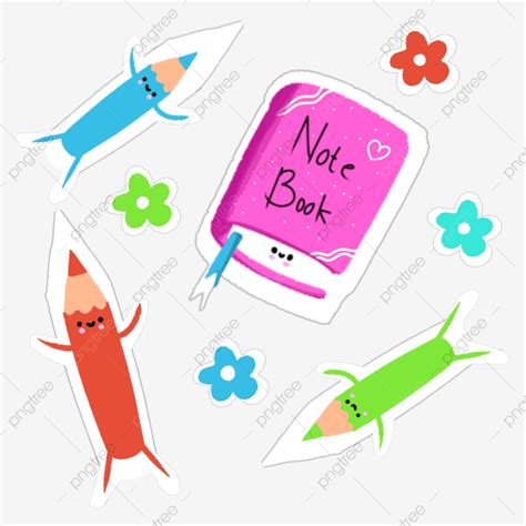 Stationery Stickers PNG Picture, Cute Stationery Sticker Collection ...