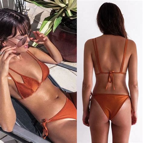 2017 Sexy Solid Bikini Bandage Swimwear Women Swimsuit Bathing Suit