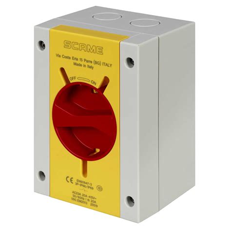 Scame 20a 3 Pole Rotary Isolator Switch Ip65 590em2013 Cef