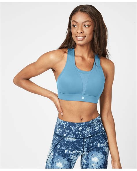 Sweaty Betty Felt All Train Sports Bra In Blue Lyst