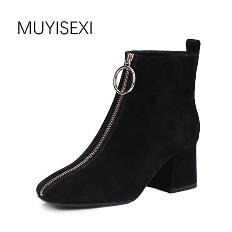 Aliexpress.com : Buy Zipper Boots Genuine Leather Boots Women Winter Boots Ankle Boots Zipper in ...