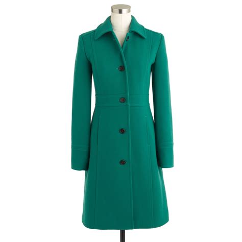 J Crew Double Cloth Lady Day Coat With Thinsulate In Green Lyst