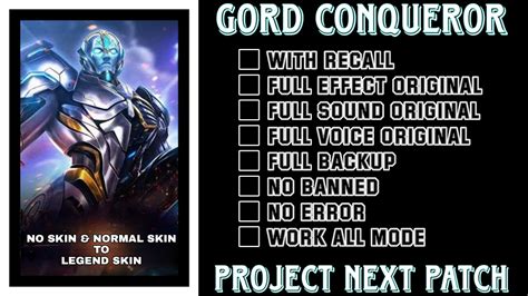 Gord Legend Conqueror Skin Script No Password Full Sound Full Effect