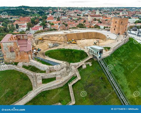 Beautiful Vilnius City Panorama In Autumn With Orange And Yellow