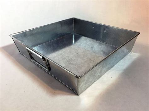 Metal Tray Galvanized Square Metal Tray Ready For Personalization Blank Metal Trays