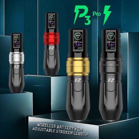 Ez P Pro Wireless Battery Tattoo Pen Machine Adjustable Stroke For