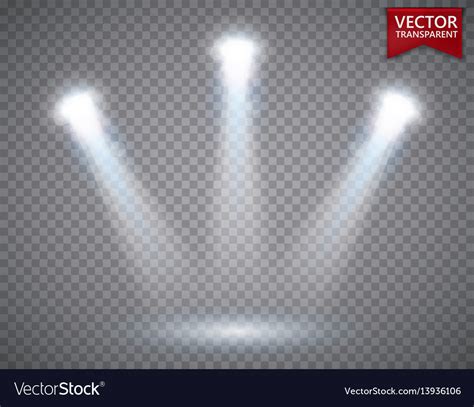 Spotlights Scene Transparent Light Effects Stage Vector Image