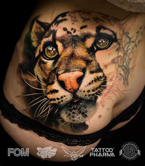 Leopard Hip Portrait Best Tattoo Design Ideas