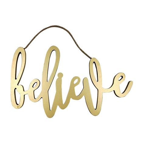 'Believe' Wooden Cutout Sign Decoration