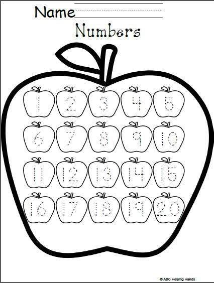 Free Numbers Worksheet Editable Apples Theme Made By Teachers