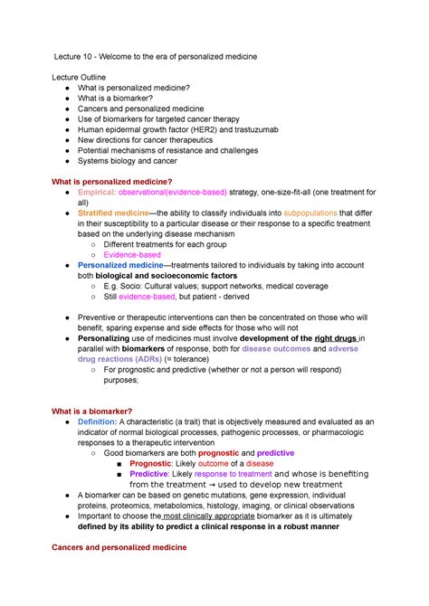 HMB204 UTSG Lecture Notes Lecture 10 Welcome To The Era Of