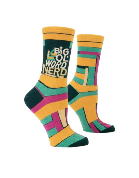 Big Ol Word Nerd Womens Crew Socks Home