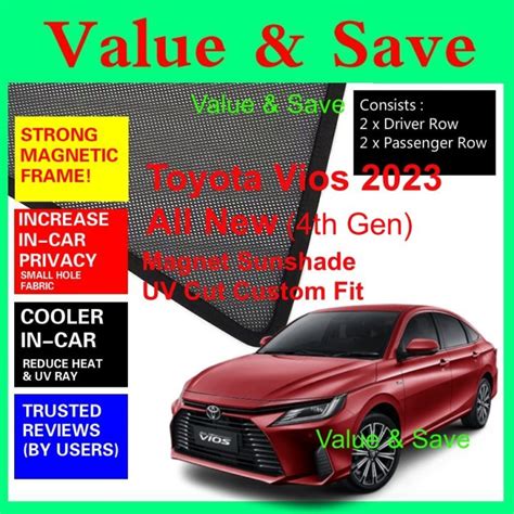 Toyota Vios Th Gen Uv Cut Custom Fit Magnetic Sun Shade