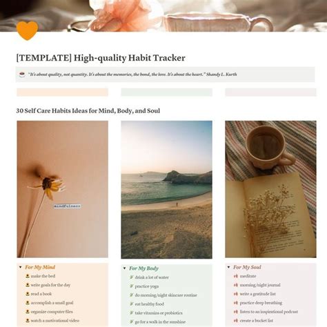 Habit Tracker Notion Template Tania S Kofi Shop In Notions