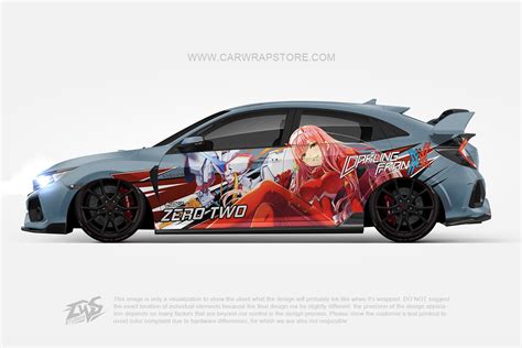 Zero Two Darling In The Franxx Itasha Anime Car Wrap Vinyl Stickers Fit With Any Cars