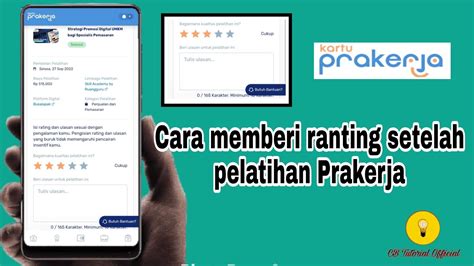 Cara Memberikan Rating Dan Ulasan Di Dashboard Prakerja Youtube