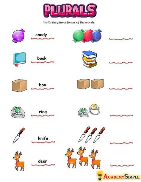 Singular And Plural Nouns Worksheet For Grade 1 With Pictures Free