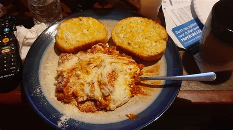 This Is A Block Of Stouffers Lasagna With Extra Cheese And Garlic Bread Oh And Some Parmesan