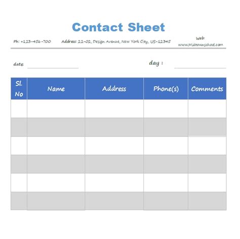 10+ contact sheet template | Template Business PSD, Excel, Word, PDF