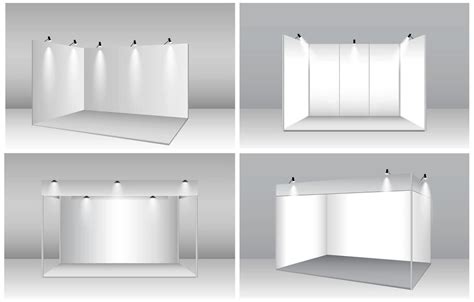 Premium Vector Set Of Realistic Trade Exhibition Stand Or White Blank