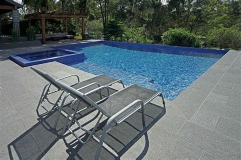 Raven Grey Granite Enhanced Bullnose Pool Coping Pavers Outdoors Around