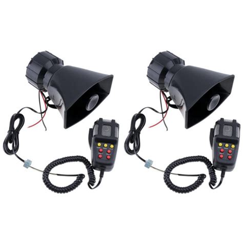 2x 100w Dc12v 120db 7 Sound Car Electronic Warning Siren Motorcycle Alarm Firemen Ambulance