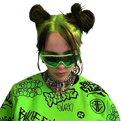 Billie Eilish Green Hair With Space Buns