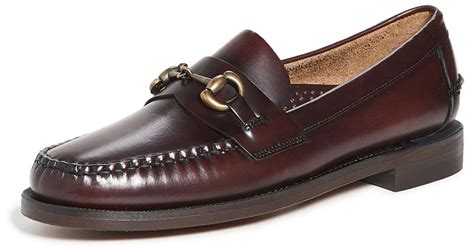 Sebago Leather Classic Joe Loafers In Brown Burgundy Brown For Men Lyst