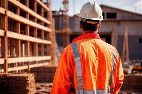 Construction Worker Engineer Foreman Supervising Construction Building