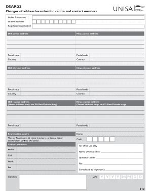 Where To Send Unisa Dsar03 Form Fill And Sign Printable Template Online