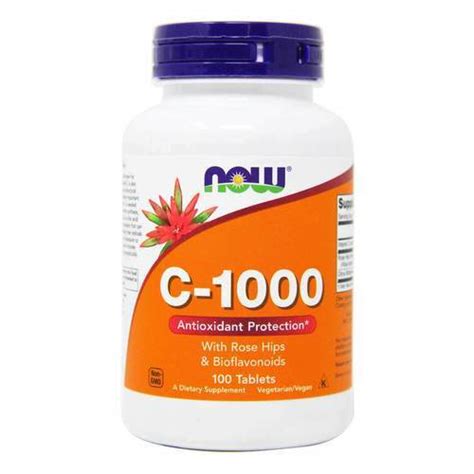 Vitamina C 1000 C Bioflav 100 Comprimidos Now Ervanária Fragária