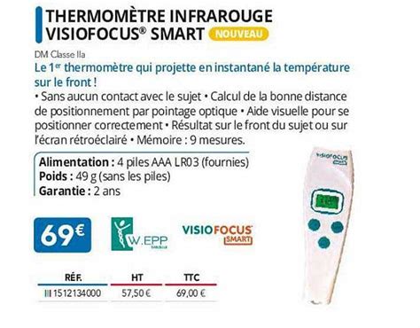 Promo Thermomètre Infrarouge Visiofocus Smart chez Distri Club Médical