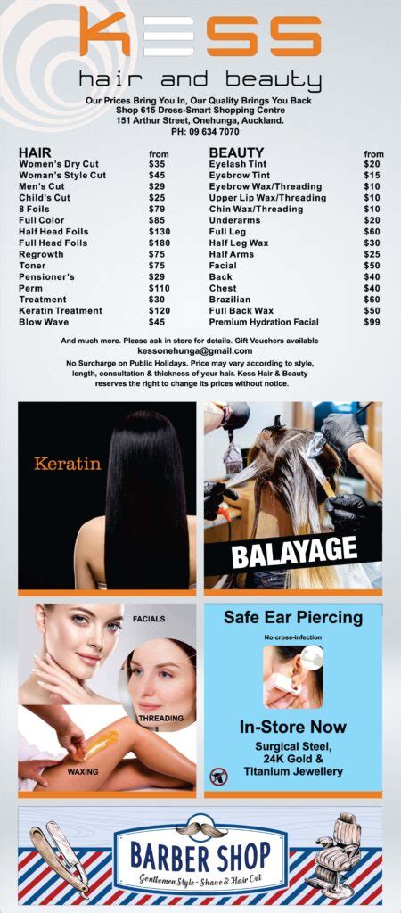 Kess Hair Beauty Kess Hair And Beauty Price List Dress Smart Auckland