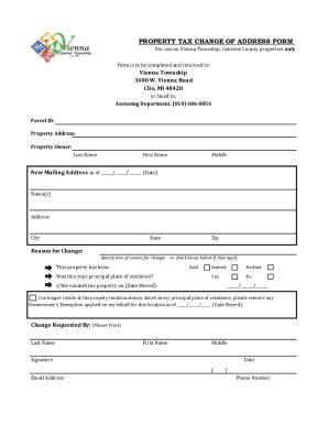 Fillable Online PROPERTY TAX CHANGE OF ADDRESS FORM Fax Email Print