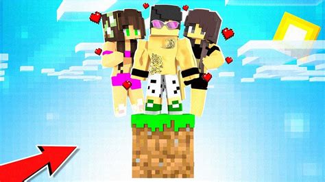 Jogando Com As Garotas Apaixonadas Em Apenas Um Bloco No Minecraft