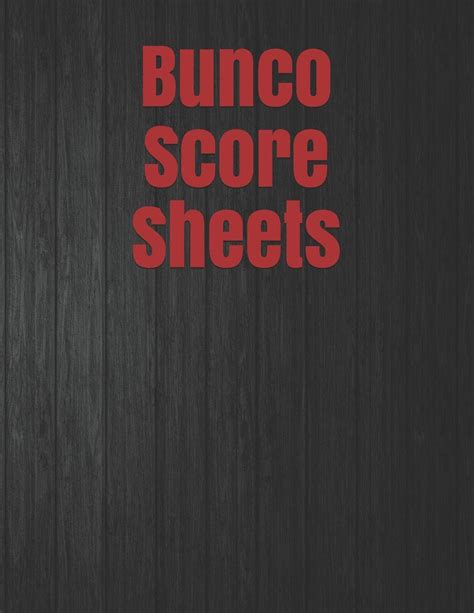 Buy Bunco Score Sheets Scoring Sheet For Bunco Players Perfect