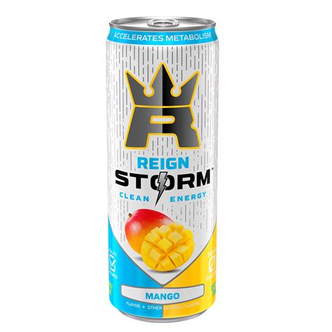 reign storm  sugar clean energy drink mango shop sports