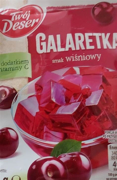 Twój deser galaretka wiśniowa kalorie kJ i wartości odżywcze