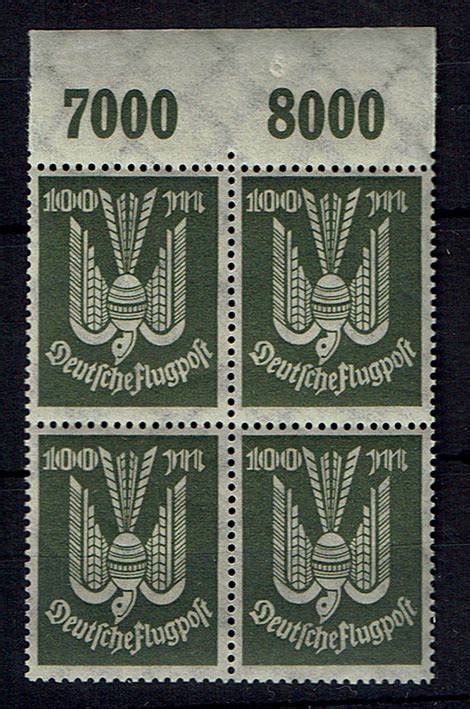 100 Mark 1923 Deutsches Reich Mi Nr 266 POR Flugpostmarken