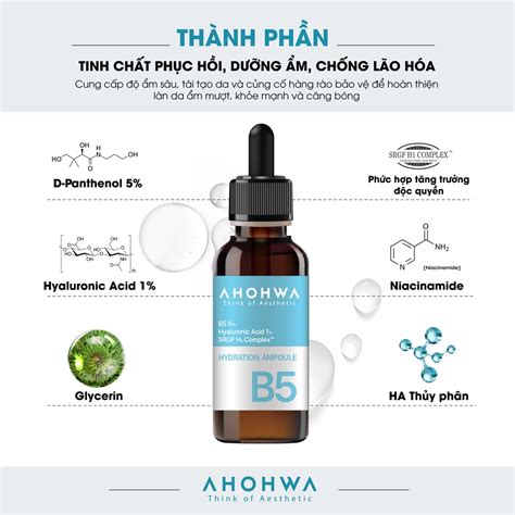 Serum Tinh Chất Phục Hồi Ahohwa Hydration Ampoule B5 30ml Dưỡng Ẩm