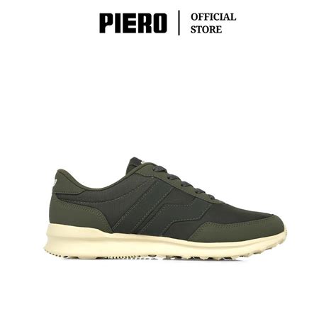 Jual Piero Sepatu Sneakers Pria City Core Big Logo Olive Forest Off